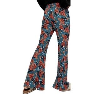 Free People Blue Floral Flare Pants